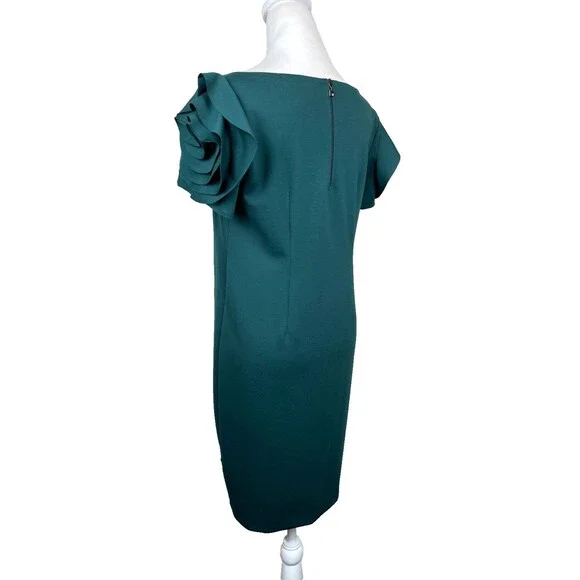 Pietro Brunelli Salisburgo Maternity Dress S Pinewood Green Rosette Sleeve Italy - Picture 8 of 16